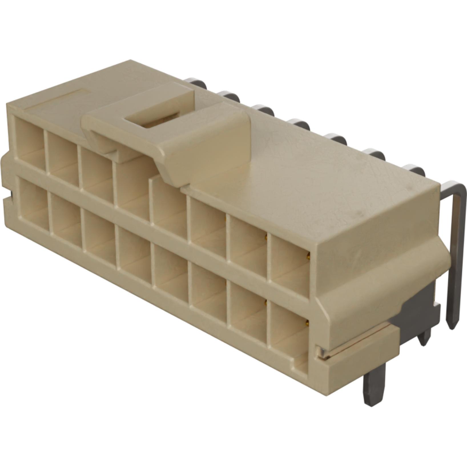 Molex-1723164316 Embases de raccordement et réceptacles PCB Conn Wire to Board HDR 16Power POS 3.5mm Solder RA Side Entry Thru-Hole Tray