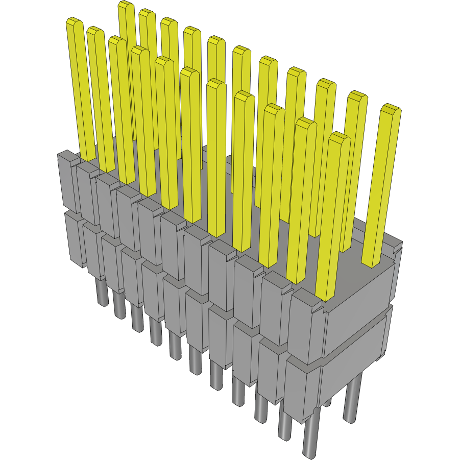 Samtec-DWM-11-54-L-D-216 Connector Headers and PCB Receptacles Conn Board Stacker HDR 22 POS 1.27mm Solder ST Thru-Hole Tube