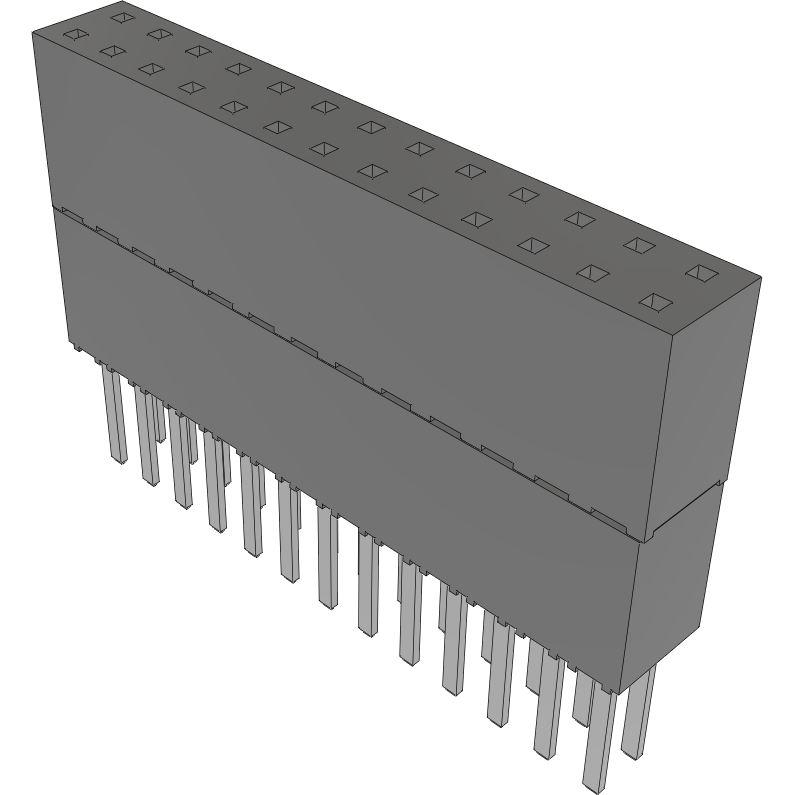 Samtec-ESW-113-59-S-D Connector Headers and PCB Receptacles Conn Elevated Socket SKT 26 POS 2.54mm Solder ST Top Entry Thru-Hole Tube