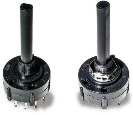 C&K-A20603RSCG Commutateur rotatif Switch Rotary N.O./N.C. DP6T 6 Flatted Shaft PC Pins 2.5A 125VAC 125VDC 0.4VA