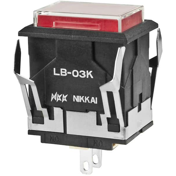 NKK Switches-LB03KW01-5C24-JC Témoins d'interrupteur Switch Indicators 24VDC 13mA LED Rectangular Quick Connect/Solder Lug Panel Mount with Snap-In