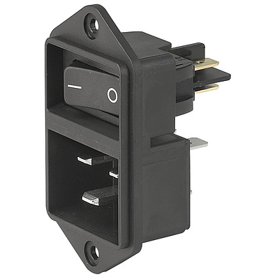 SCHURTER-EC11.0031.201 Módulos de entrada de energía Power Entry Module Unfiltered M 3 POS 250VAC 20A Switch ST 1 Port