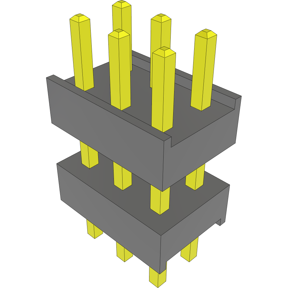 Samtec-DW-03-08-T-D-300 Piastre connettori e prese PCB Conn Board Stacker HDR 6 POS 2.54mm Solder ST Top Entry Thru-Hole Bulk