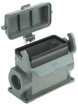 HARTING-09300160255 Schrumpfbalgenadapter Surface Mount Housing 90° 16B Shell Size Powder Die Cast Aluminum Single Lock Han®