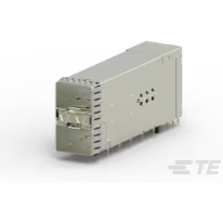 TE Connectivity-2198318-6 Connector Telephone and Telecom Conn zSFP+ RCP 40 POS 0.8mm Press Fit RA Thru-Hole 40 Terminal 2 Port Medical Tray