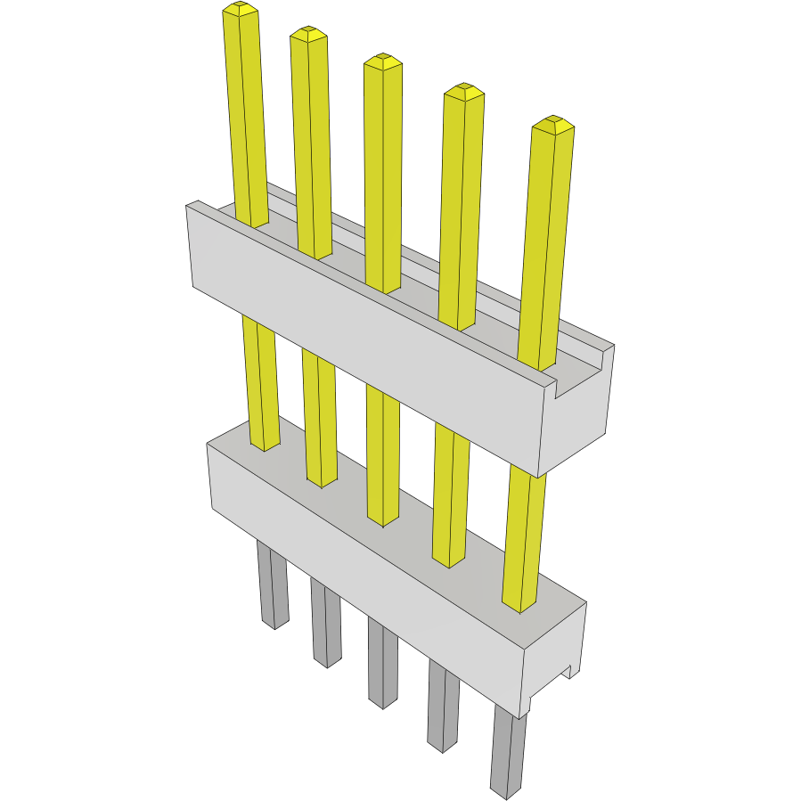 Samtec-HW-05-10-S-S-415-195 Steckverbinderleisten und Leiterplattenbuchsen Conn Board Stacker HDR 5 POS 2.54mm Solder ST Top Entry Thru-Hole Bulk