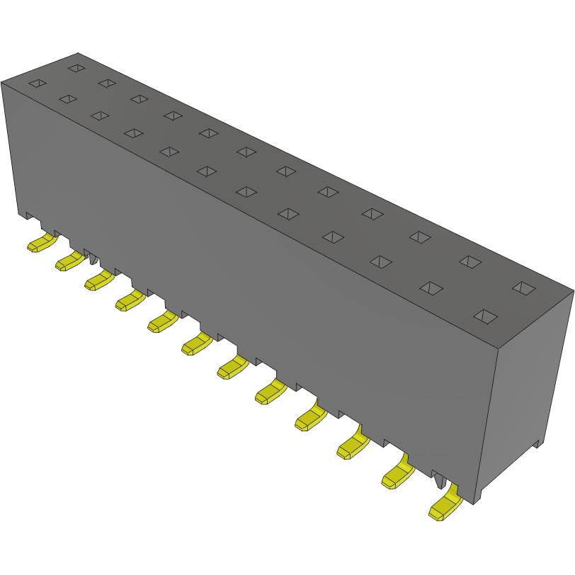 Samtec-SQW-112-01-F-D-VS-LC Connector Headers and PCB Receptacles Conn Socket Strip SKT 24 POS 2mm Solder ST Top Entry SMD Tube