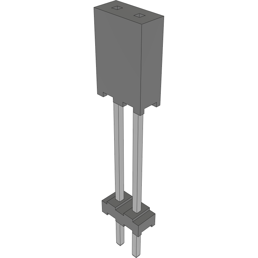 Samtec-ESQT-102-02-F-S-700 Connector Headers and PCB Receptacles Conn Elevated Socket SKT 2 POS 2mm Solder ST Top Entry Thru-Hole Layer