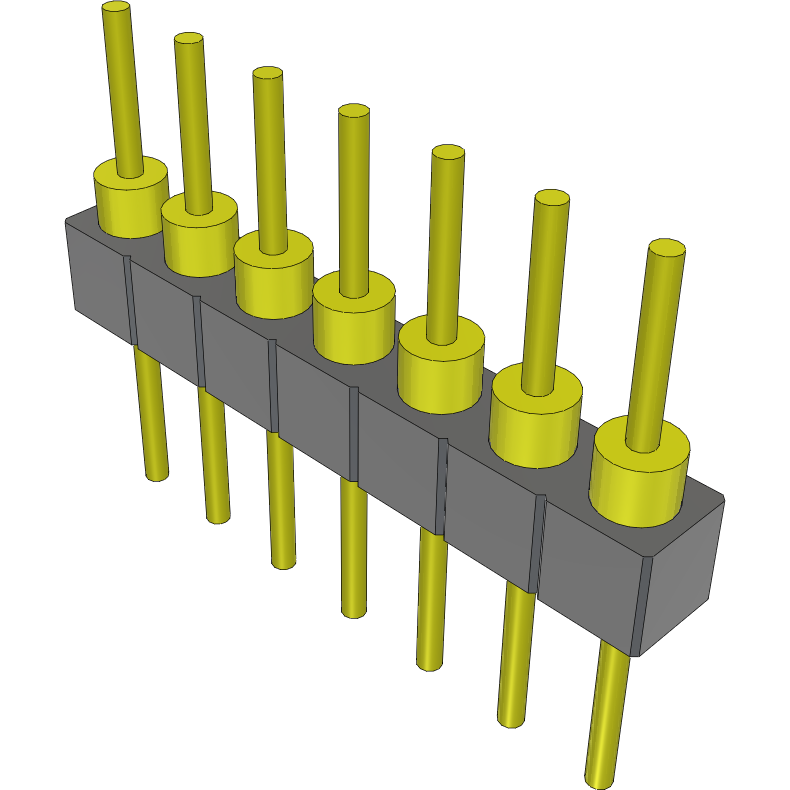 Samtec-HTS-107-G-A-1 Connector Headers and PCB Receptacles Conn Unshrouded Header HDR 7 POS 2.54mm Solder ST Top Entry Thru-Hole Tube