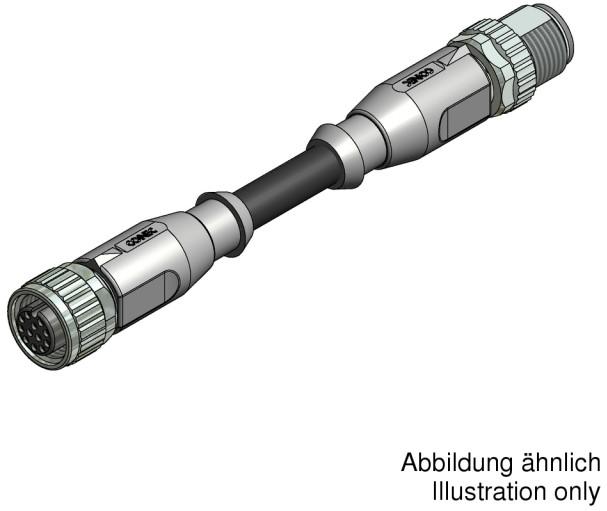 CONEC-43-15031 Andere Kabelbaugruppen Connecting cable M12x1 360° shielding male connector axial male connector axial