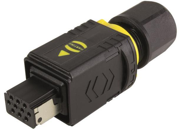 HARTING-09451459011 | PushPull V4 Rectangular Connector, 10 Positions 接口连接器 Conn Interface PL 10 POS 1.5mm Crimp ST Cable Mount 10 Terminal 1 Port