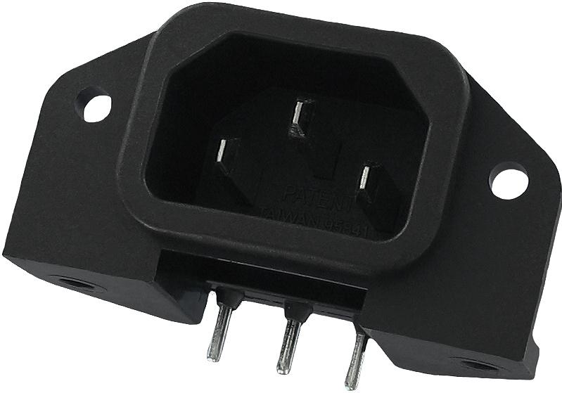 Qualtek Electronics-703W-00/52 Steckverbinder Conn IEC 60320 C14 Inlet RCP 3 POS 7mm Solder RA Thru-Hole 3 Terminal 1 Port Bulk