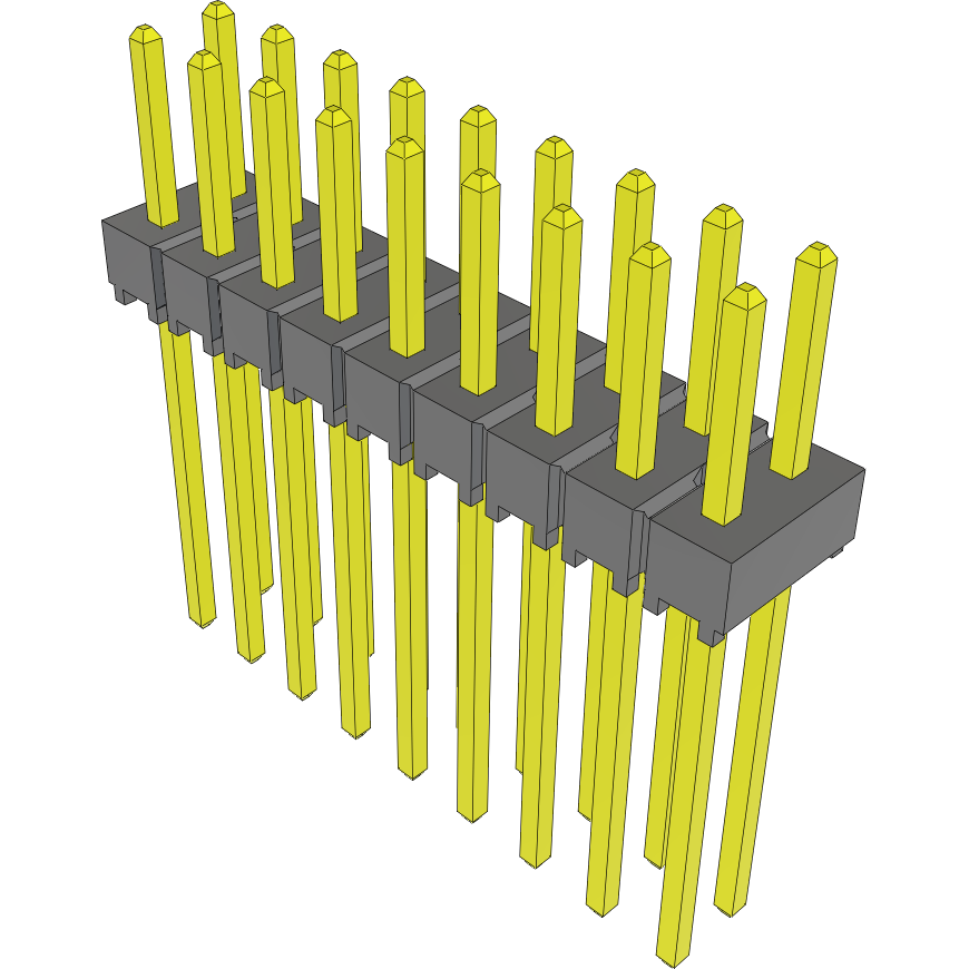 Samtec-TSW-109-10-T-D Cabezales del conector y receptáculos PCB Conn Unshrouded Header HDR 18 POS 2.54mm Solder ST Top Entry Thru-Hole Bulk