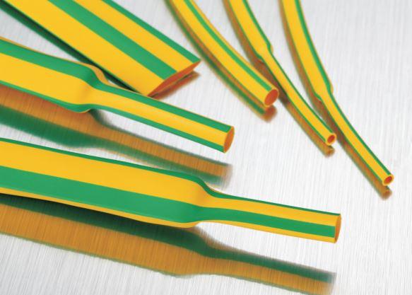 Amphenol-HST A-2F(YG)10.0/4.75(45) Thermo-rétraction Heat Shrink Tubing ST Flame Retardant Polyolefin Green/Yellow Thin