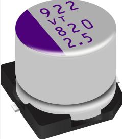 Panasonic-16SVT1000MX Condensateur en polymère d'aluminium Cap Aluminum Polymer 1000uF 16VDC 20%( 10 X 10mm) SMD 0.016 Ohm 4.3A 2000h 125°C T/R