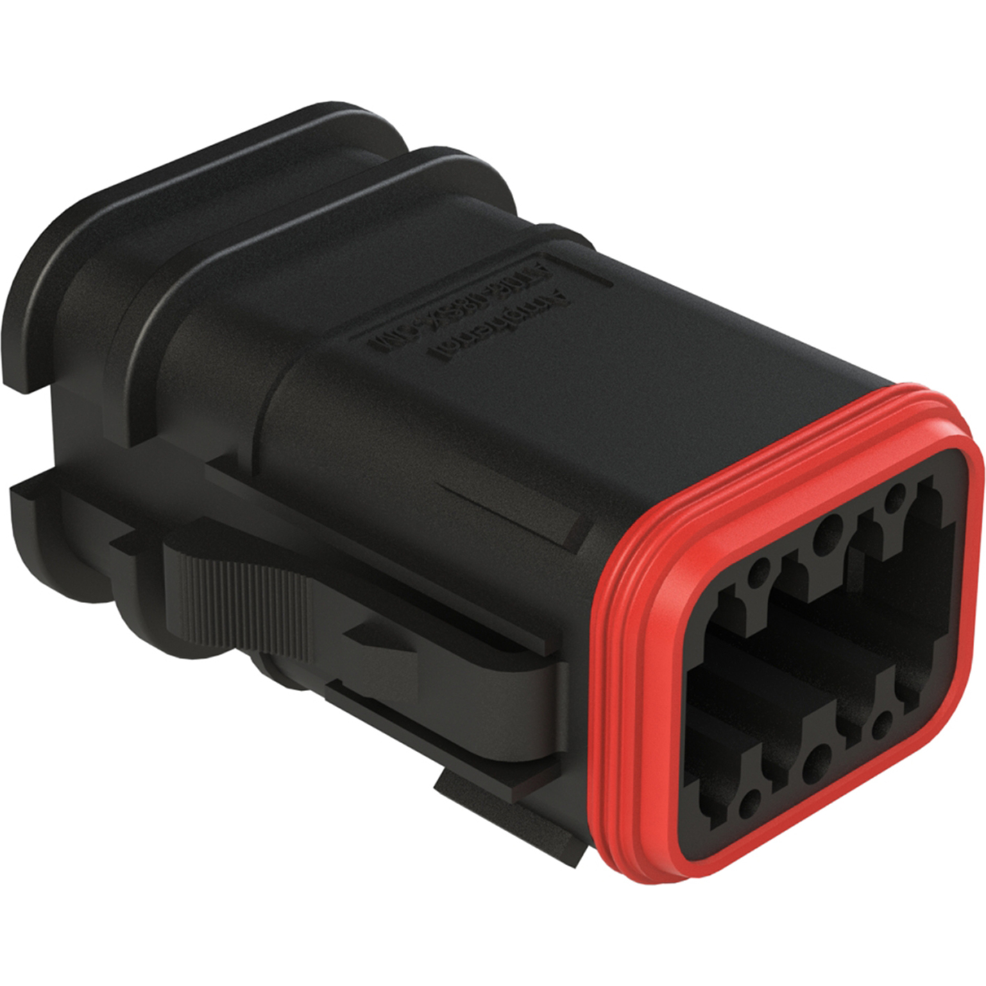 Amphenol-AT06-08SB-OMBLK Einzeladersteckverbinder, Gehäuse Conn Housing PL 8 POS Crimp ST Cable Mount Black