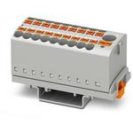 Conn Distribution Terminal Block 19 POS Spring Clamp DIN Rail/Panel Mount 24A