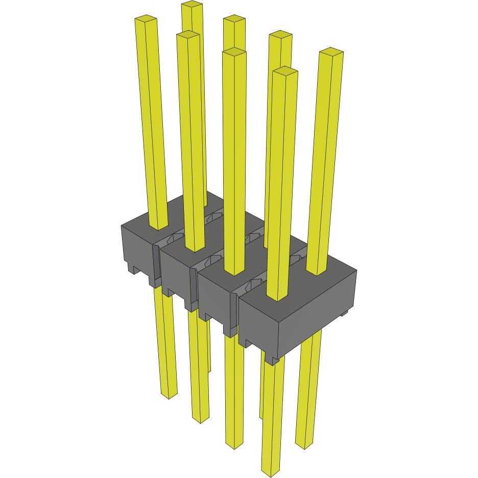 Samtec-MTSW-104-10-L-D-394 Cabezales del conector y receptáculos PCB Conn Unshrouded Header HDR 8 POS 2.54mm Solder ST Top Entry Thru-Hole Bulk
