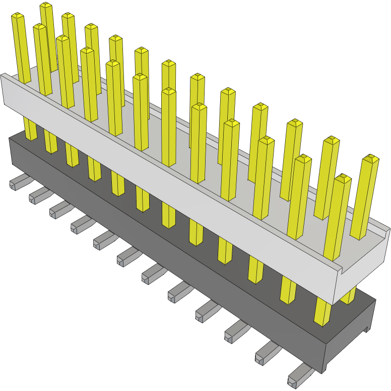 Samtec-HW-12-15-L-D-370-SM Embases de raccordement et réceptacles PCB Conn Board Stacker HDR 24 POS 2.54mm Solder ST Top Entry SMD Tube