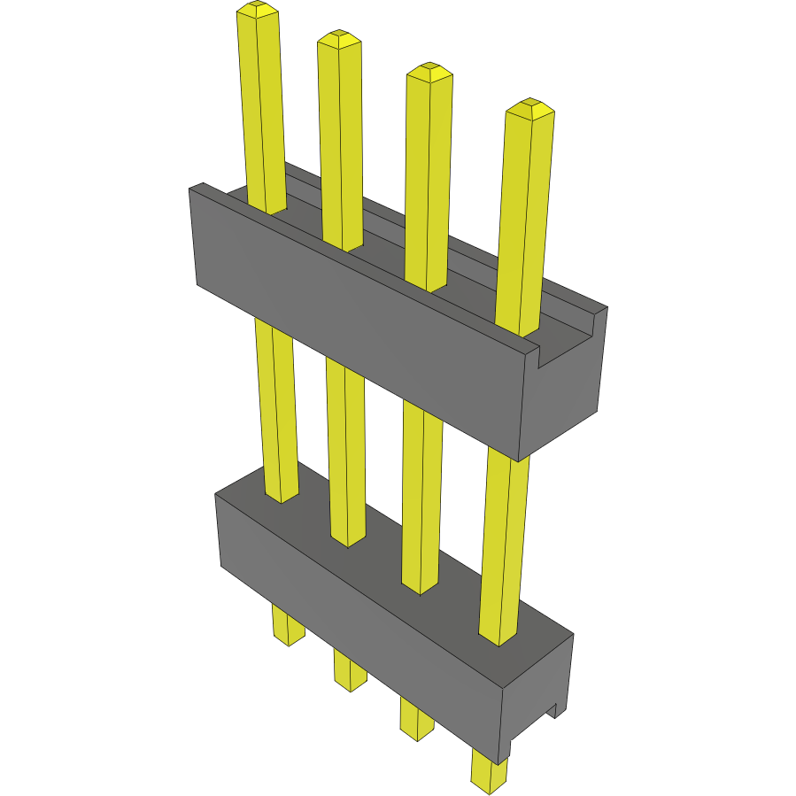 Samtec-DW-04-09-G-S-450 Steckverbinderleisten und Leiterplattenbuchsen Conn Board Stacker HDR 4 POS 2.54mm Solder ST Top Entry Thru-Hole Bulk