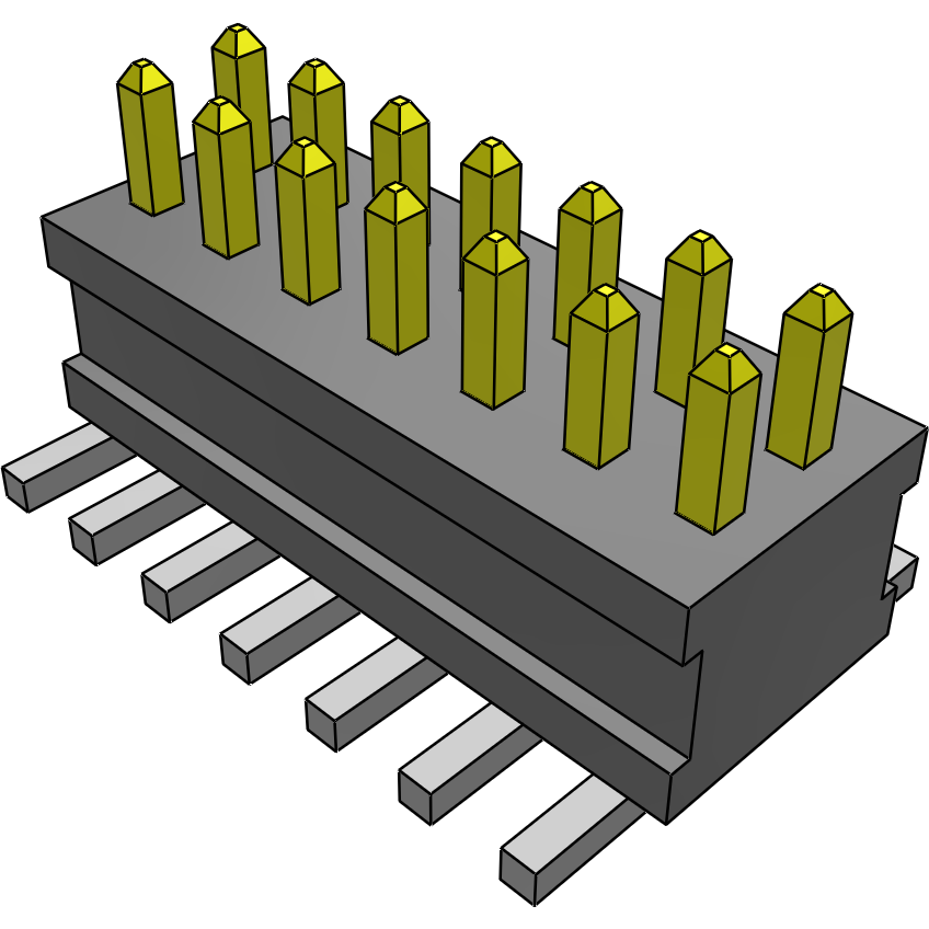 Samtec-FTSH-107-03-F-DV-A Embases de raccordement et réceptacles PCB Conn Unshrouded Header HDR 14 POS 1.27mm Solder ST Top Entry SMD TIGER CLAW™ Tube