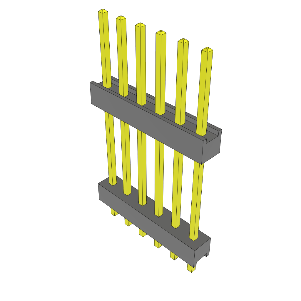 Samtec-ZW-06-12-T-S-630-100 Cabezales del conector y receptáculos PCB Conn Board Stacker HDR 6 POS 2.54mm Solder ST Top Entry Thru-Hole Bulk