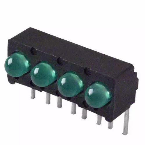 Visual Communications-5360F5 LED Circuit Board Indicator LED 3mm 4POS Right Angle 2.2V Green