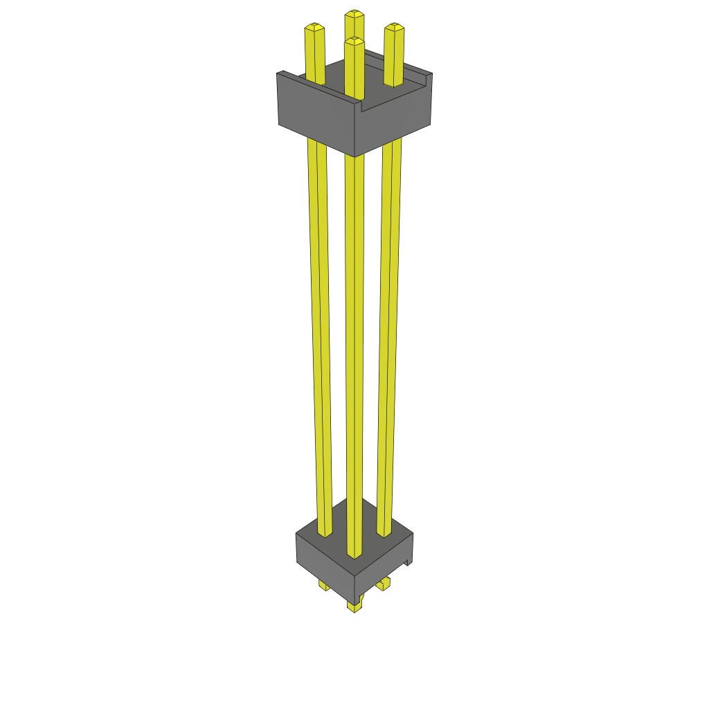 Samtec-ZW-02-14-T-D-1250-090-LL Cabezales del conector y receptáculos PCB Conn Board Stacker HDR 4 POS 2.54mm Solder ST Top Entry Thru-Hole Bulk