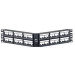 Mini-Com Modular 48 Port Angled Faceplate Patch Panel With Label