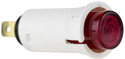 Visual Communications-32-2111 Panel Mount Indicators Panel Mount Indicator Round 0.5" Neon 125V Wire Red Flat