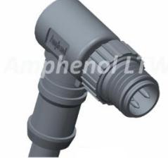 Amphenol-8-03BMMM-SR7B01 Andere Kabelbaugruppen M Series, M8, A Code, Metal, 3A, 03 pins, Male Connector, Male Contact, Right Angle, Screw Thread, Overmolded, Length 1000mm, IPX7