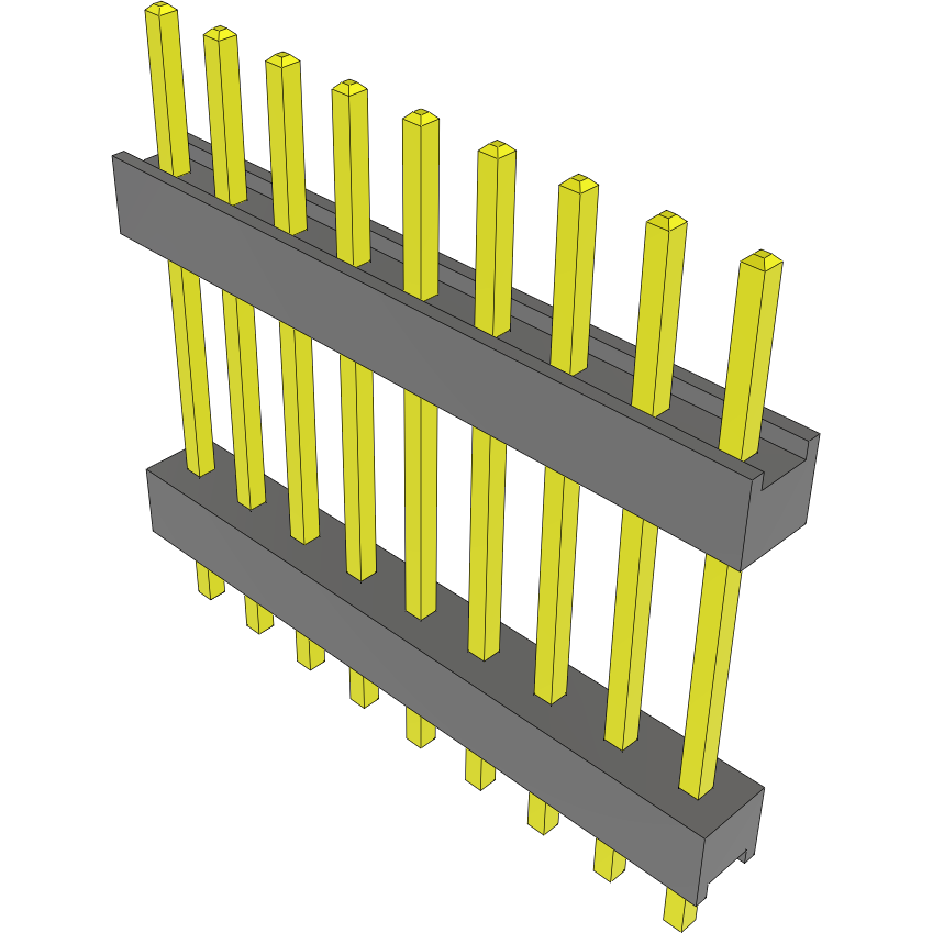 Samtec-DW-09-10-S-S-540 Cabezales del conector y receptáculos PCB Conn Board Stacker HDR 9 POS 2.54mm Solder ST Top Entry Thru-Hole Bulk