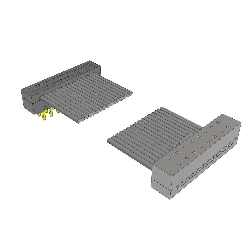 Samtec-TCMD-08-T-10.00-01-N-R Flachband Kabelbaugruppen Cable Assembly 0.254m 28AWG 1mm 16 to 16 POS IDC Connector to IDC Connector F-M TIGER EYE™ Clamshell