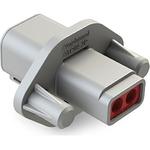 Conn Housing RCP 2 POS Crimp ST Panel Mount Gray