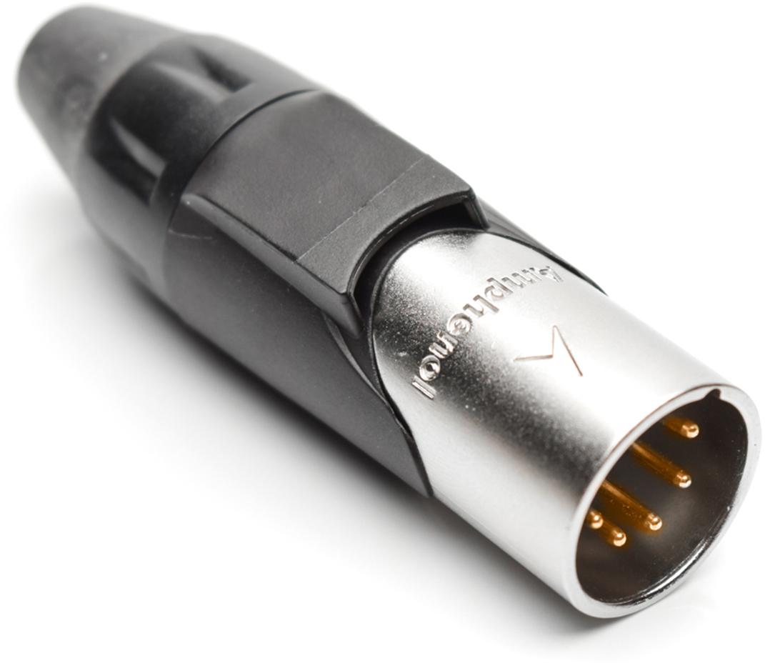 Amphenol-AX5M0M-AU Steckverbinder für Audio und Video Conn XLR Connector M 5 POS Solder Cup ST Cable Mount 5 Terminal 1 Port Box