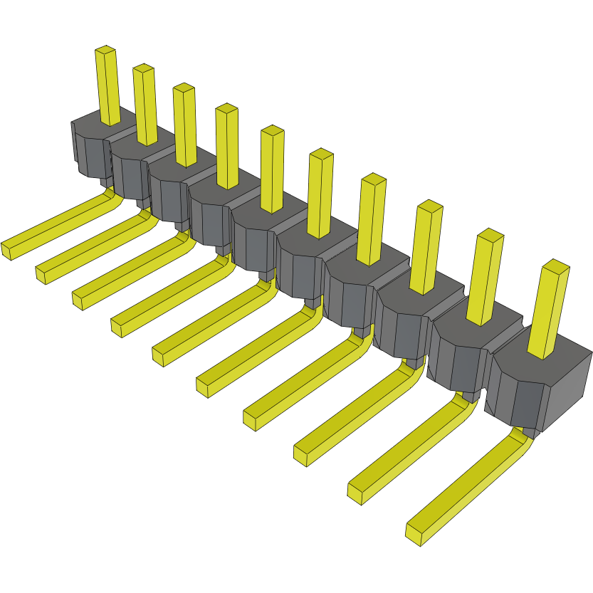 Samtec-MTSW-110-08-T-S-140-RA Steckverbinderleisten und Leiterplattenbuchsen Conn Unshrouded Header HDR 10 POS 2.54mm Solder RA Side Entry Thru-Hole Bulk