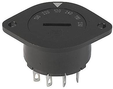 SCHURTER-0033.3527 Commutateur Switch Selector N.O./N.C. SP6T 30° Slotted Spindle 10A 250VAC Solder Panel Mount