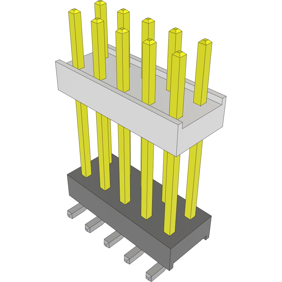 Samtec-HW-05-10-L-D-600-SM Steckverbinderleisten und Leiterplattenbuchsen Conn Board Stacker HDR 10 POS 2.54mm Solder ST Top Entry SMD Tube