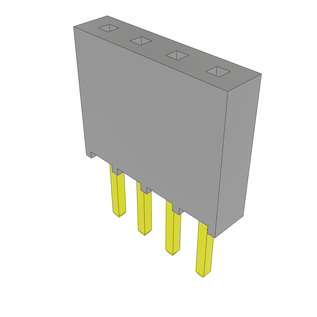 Samtec-SSQ-104-22-G-S Steckverbinderleisten und Leiterplattenbuchsen Conn Socket Strip SKT 4 POS 2.54mm Solder ST Top Entry Thru-Hole Bulk