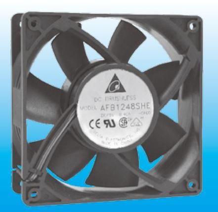 Delta Electronics-AFB1224SHE-C 排风机和风扇 DC Fan Axial Ball Bearing 24V 14V to 28V 190.481CFM 55.5dB 120 X 120 X 38mm