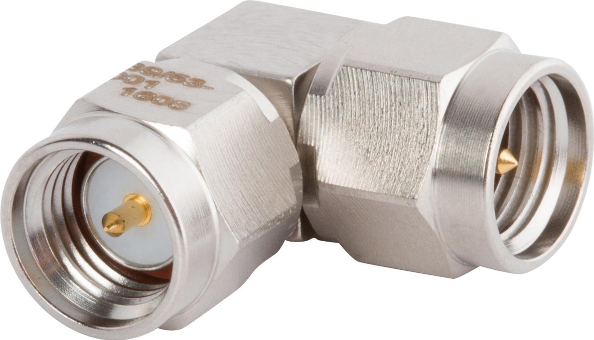 Amphenol SV Microwave-M55339/53-30001 RF-Steckverbinder Conn SMA Adapter 0Hz to 12.4GHz 50Ohm RA PL/PL Gold Over Nickel Tray