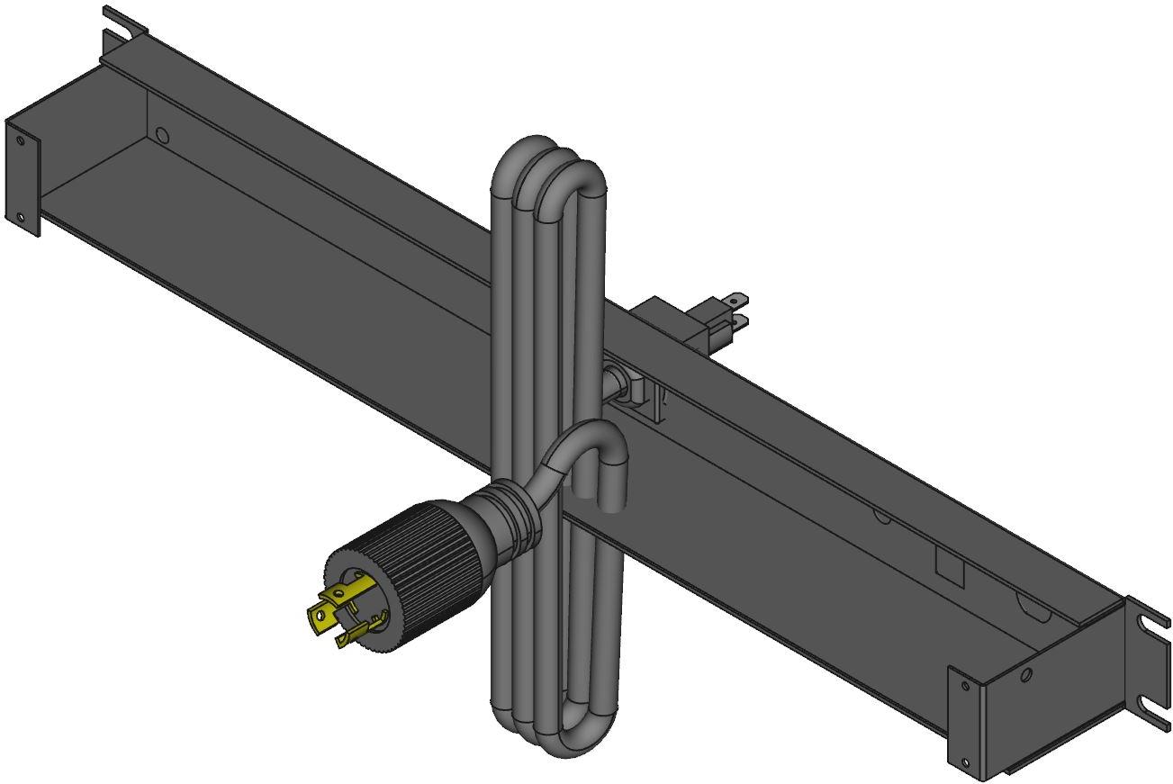 Hammond Manufacturing-1583H6C1BK Stromverteilungseinheit PDU Basic/Switched 125V 15A Horizontal Rack Mount