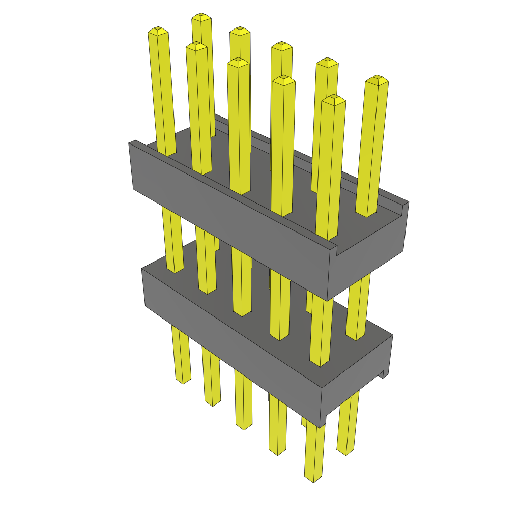 Samtec-ZW-05-10-G-D-390-220 Steckverbinderleisten und Leiterplattenbuchsen Conn Board Stacker HDR 10 POS 2.54mm Solder ST Top Entry Thru-Hole Bulk