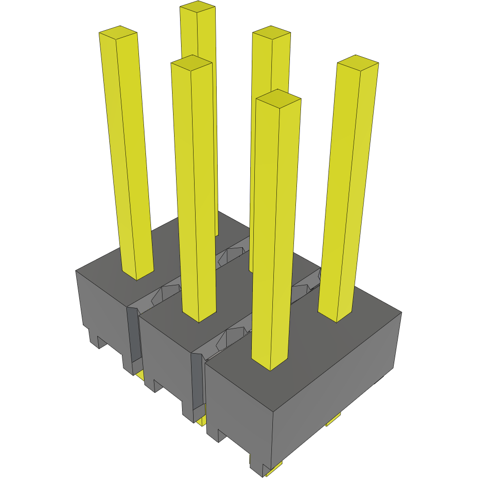 Samtec-HMTSW-103-07-L-D-275 Steckverbinderleisten und Leiterplattenbuchsen Conn Unshrouded Header HDR 6 POS 2.54mm Solder ST Top Entry Thru-Hole Bulk