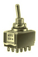 knitter-switch-MTE 406 N Interruptor de palanca Switch Toggle ON ON 4PDT Round Lever Solder Tag 6A 250VAC 30VDC Panel Mount with Threads