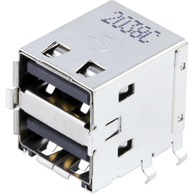 Molex-67298-3091 Connector USB Conn USB 2.0 Type A RCP 8 POS 2mm/2.5mm Solder RA Thru-Hole 8 Terminal 2 Port Tray