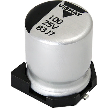 Vishay-MAL218397106E3 Capacitor Aluminum Polymer Cap Aluminum Polymer Hybrid 120uF 50VDC 20%( 10 X 10.5mm) SMD 0.028 Ohm 1.6A 4000h 125°C T/R