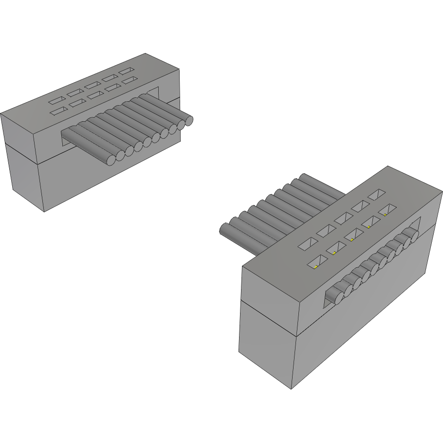 Samtec-FFTP-05-D-08.77-01-N Montaje de cables de cinta/plano Cable Assembly 0.22m 30AWG 0.64mm 10 to 10 POS IDC Connector to IDC Connector F-F TIGER EYE™ Layer
