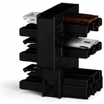 Distribution Connector for switches, Single-Pole switch and series circuit, 3- Pole, Cod. A/S, 1 input, 5 outputs