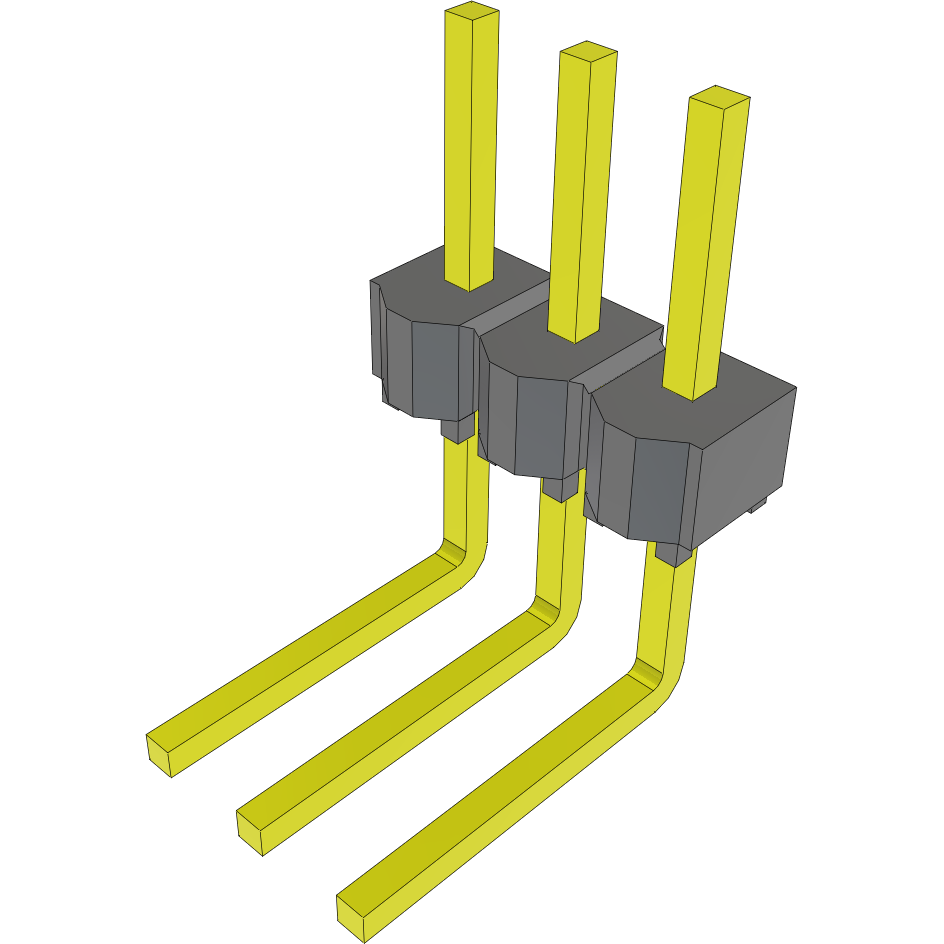 Samtec-MTSW-103-09-T-S-200-RE Steckverbinderleisten und Leiterplattenbuchsen Conn Unshrouded Header HDR 3 POS 2.54mm Solder RA Side Entry Thru-Hole Bulk